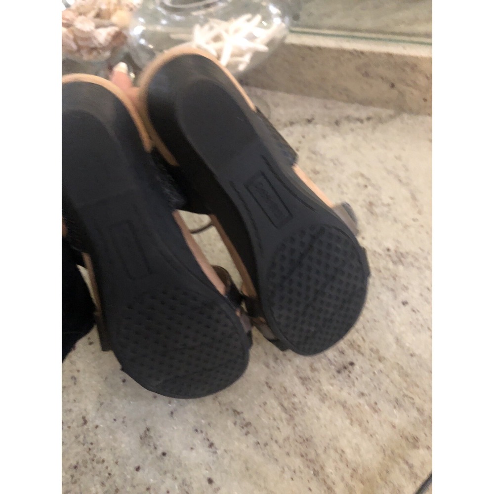 Cobb Hill Adele Black Gray Leather Comfort Sandal Heels Womens 9.5N Narrow - Picture 8 of 12